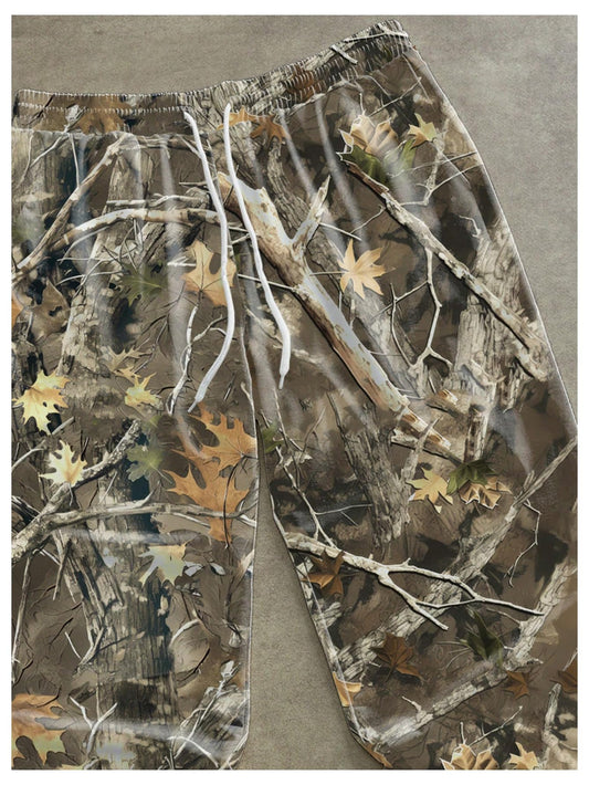 Men’s Vintage Camo Wide Leg Pants – Casual Baggy Streetwear - CasualFlowshop