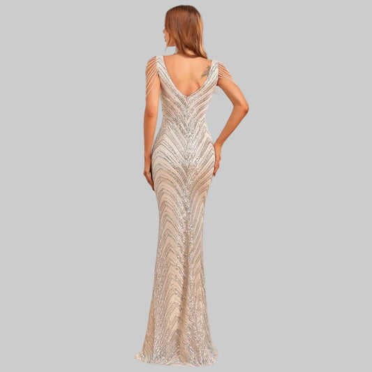 Womenâs Formal Evening Party Dress â Sophisticated Long Black Dress - CasualFlowshop