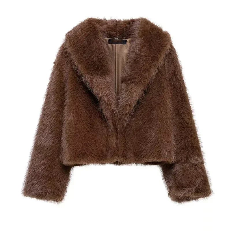 Elegant Women's Faux Fur Winter Coat - CasualFlowshop