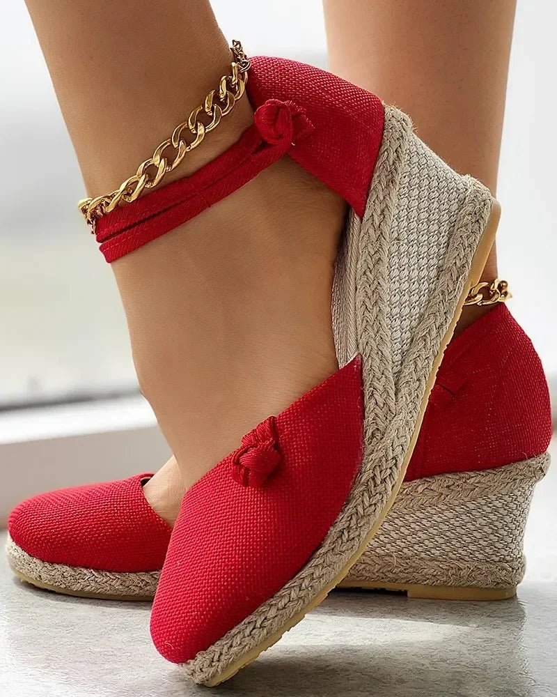 Women's Braided Wedge Sandals – 6cm Espadrille Platform - CasualFlowshop
