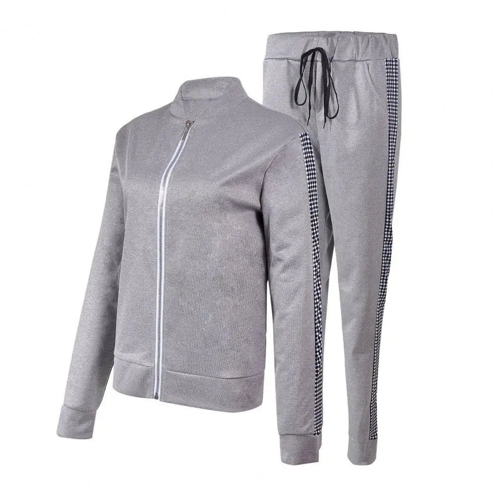 Women's Athleisure Two-Piece Set: Turtleneck Tracksuit, Gym & Casual Wear - CasualFlowshop