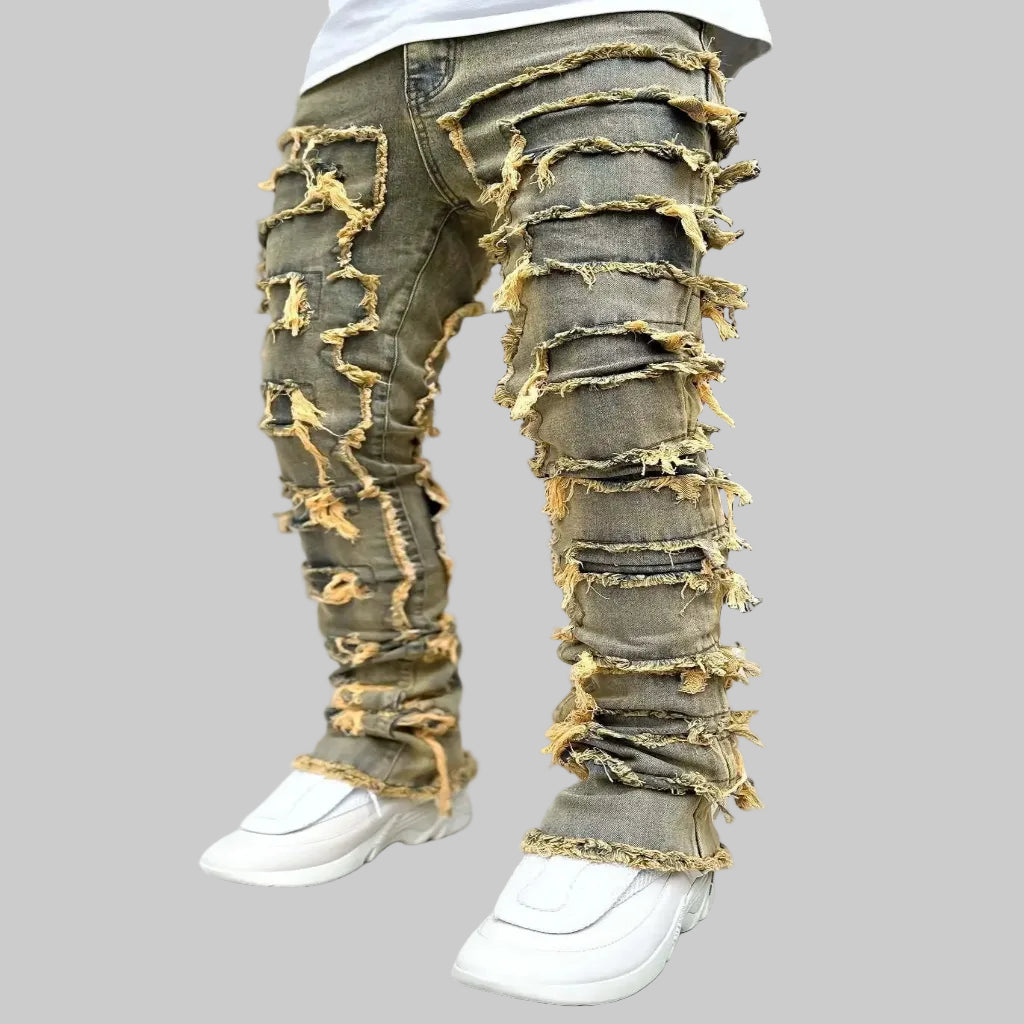 Men's Creative Tassel Straight Leg Jeans - CasualFlowshop