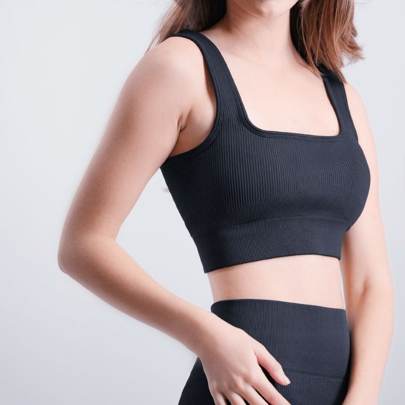 Threaded U - Neck Sports Bra – Seamless Comfort & Stylish Support - CasualFlowshop