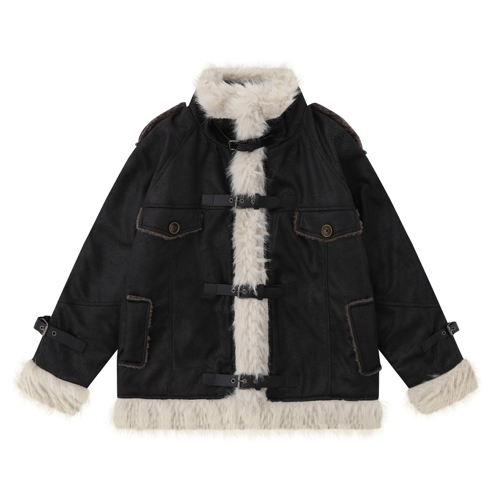 Complete Your Look with a Women's Shearling Leather Wool Coat - CasualFlowshop