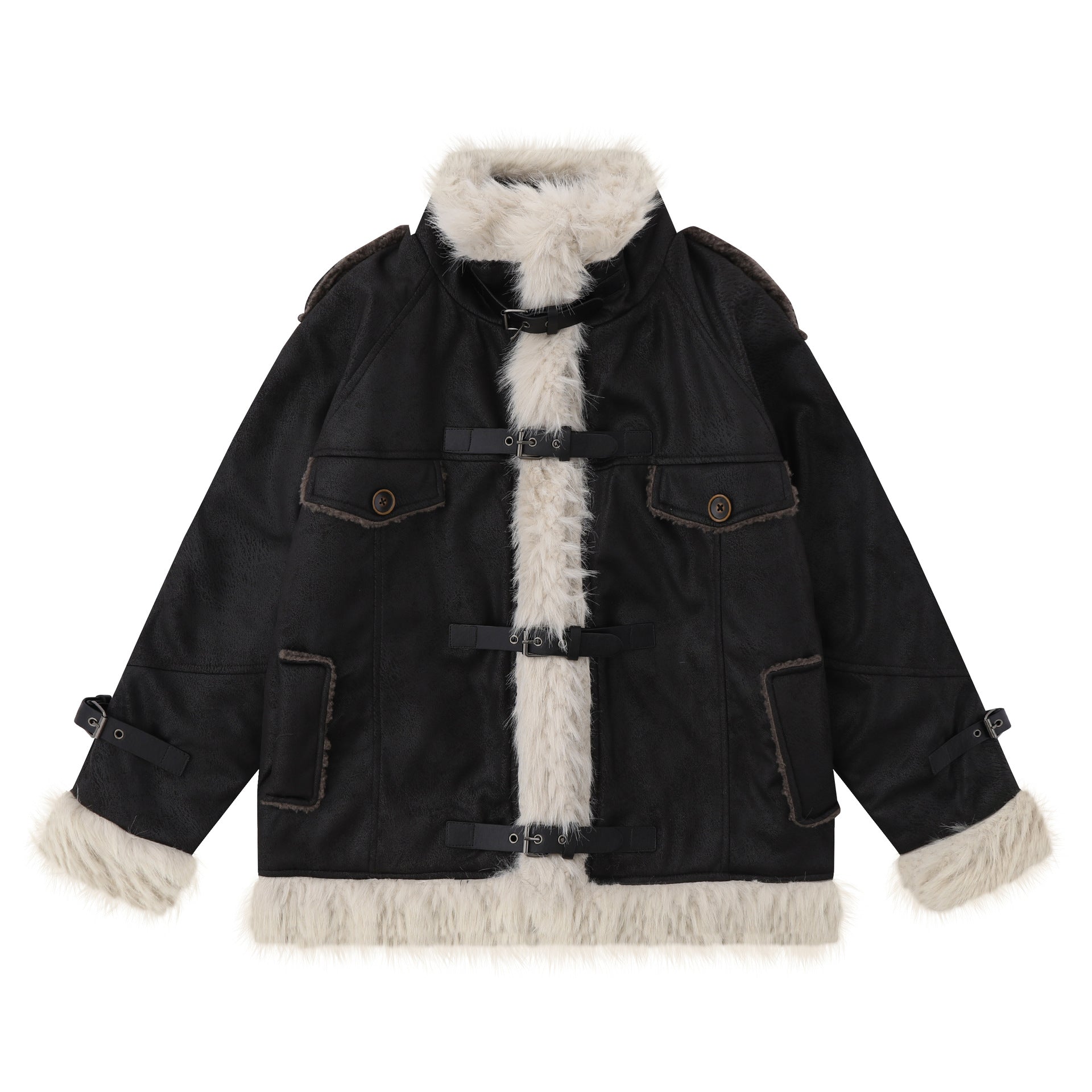 Complete Your Look with a Women's Shearling Leather Wool Coat - CasualFlowshop
