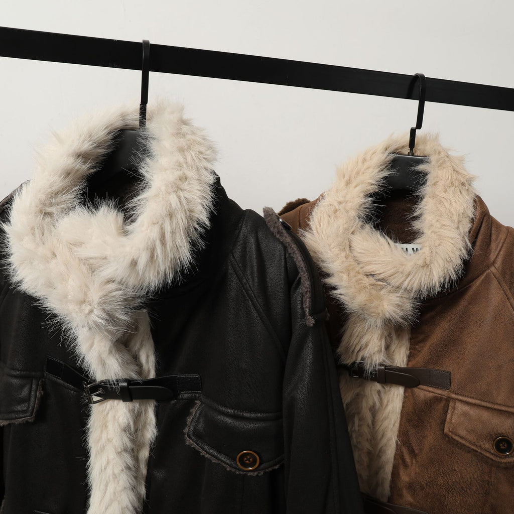 Complete Your Look with a Women's Shearling Leather Wool Coat - CasualFlowshop