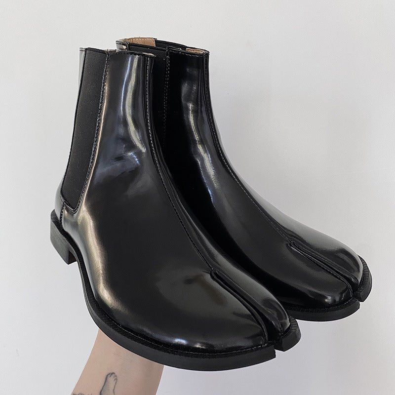 Men's And Women's Shiny Patent Leather Split Toe Shoes - CasualFlowshop