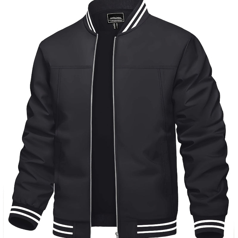 Men's Lightweight Windproof Bomber Jacket – Style Meets Performance - CasualFlowshop