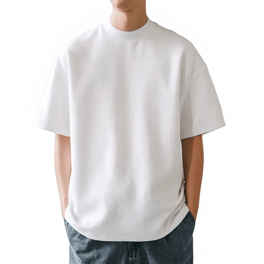 Heavyweight Cotton Tee for Men – Solid Color 350gsm T-Shirt - CasualFlowshop
