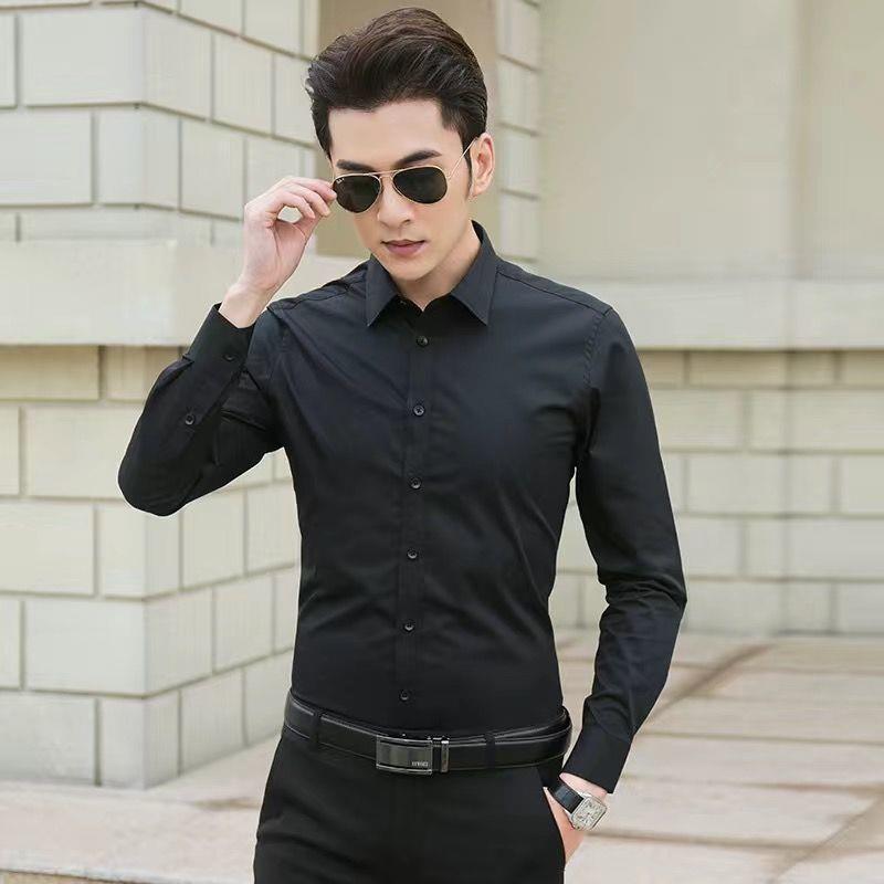 Slim Fit Men’s Dress Shirt – Long Sleeve White Formal & Casual Wear - CasualFlowshop