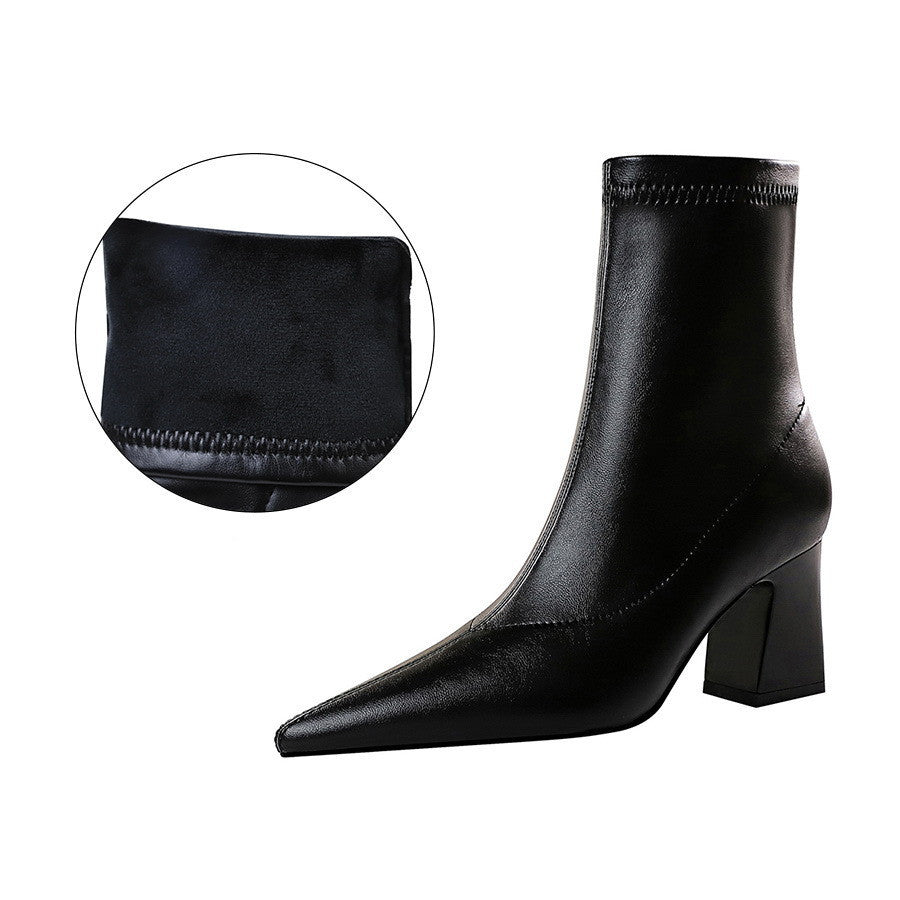 City Lift platform ankle boots
 for women with 7 cm heel and PU leather finish – black