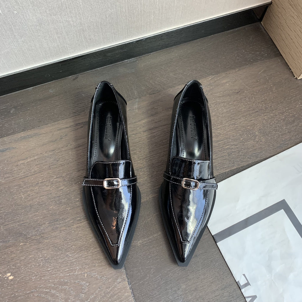 Chunky Heel Pointed Shoes - Stylish Comfort for Every Step - CasualFlowshop