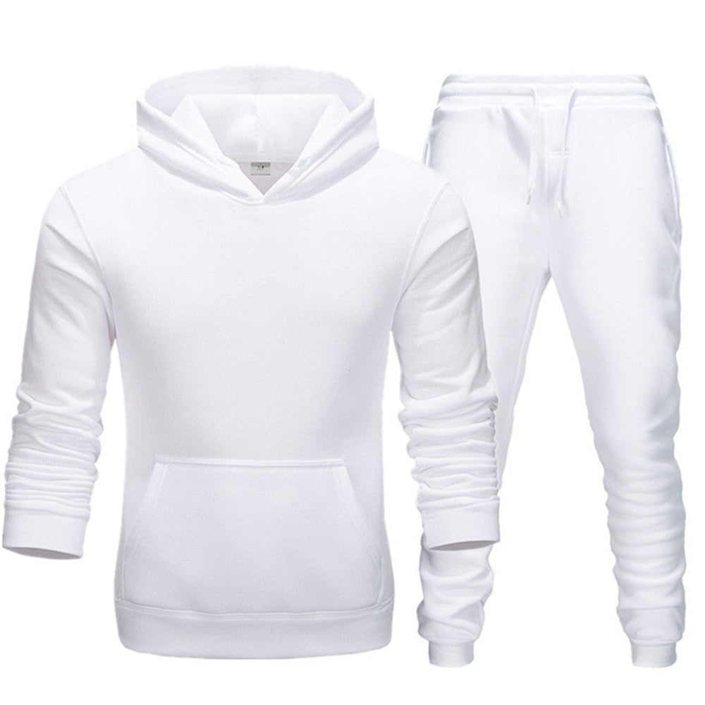 Men's Premium Streetwear Tracksuit Set White -  At Casualflowshop