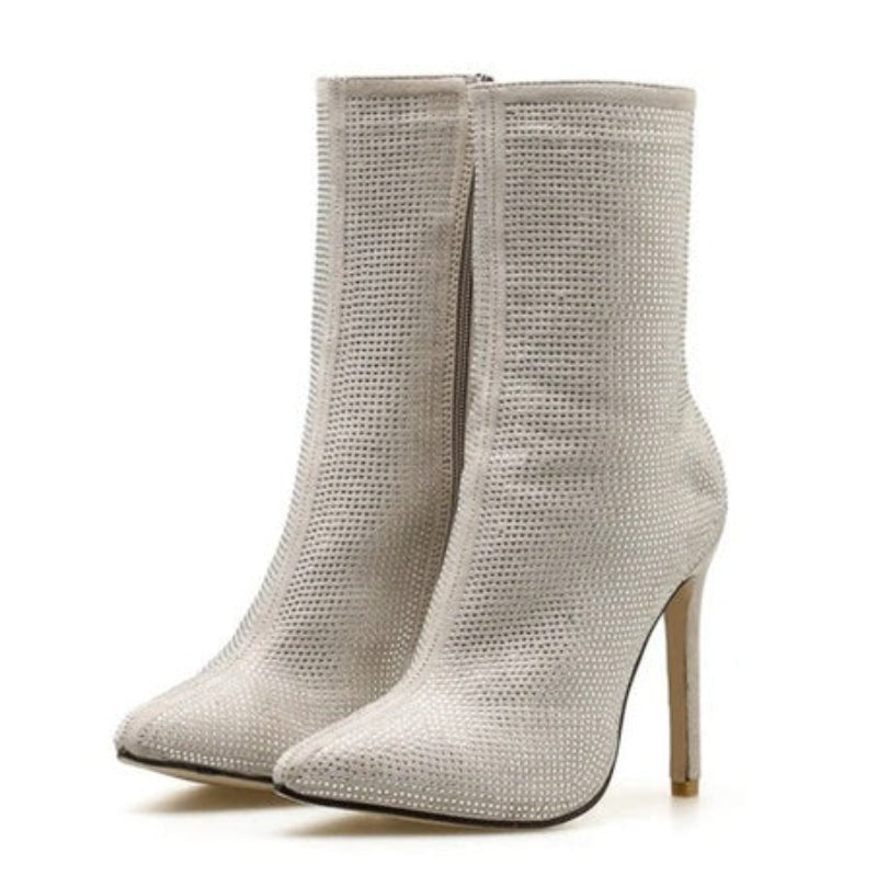 Women's elegant crystal high heel shoes – sparkly party heels for weddings and events