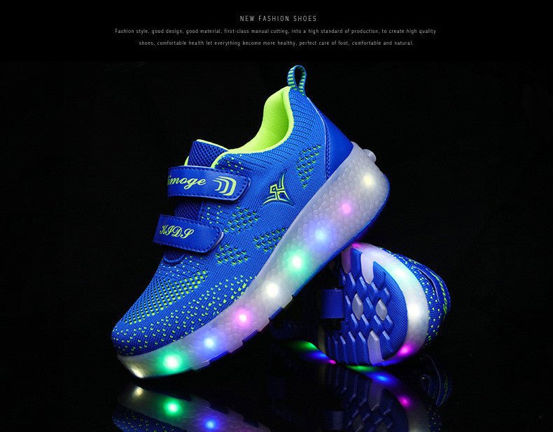 Rechargeable LED Roller Sneakers for Kids – Two - Wheel Shoes - CasualFlowshop