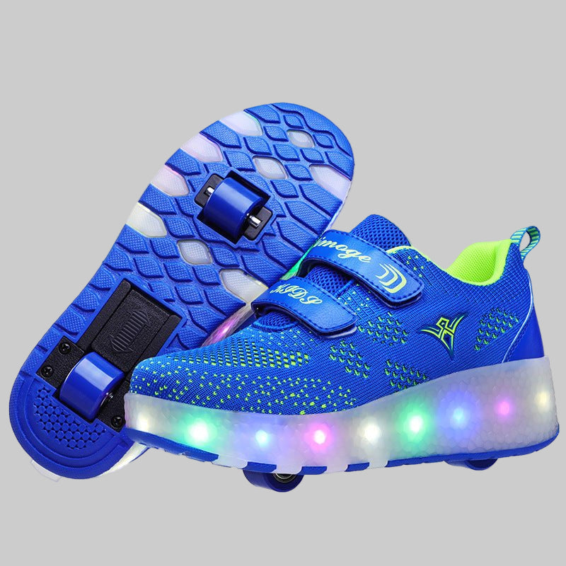 Rechargeable LED Roller Sneakers for Kids – Two - Wheel Shoes - CasualFlowshop