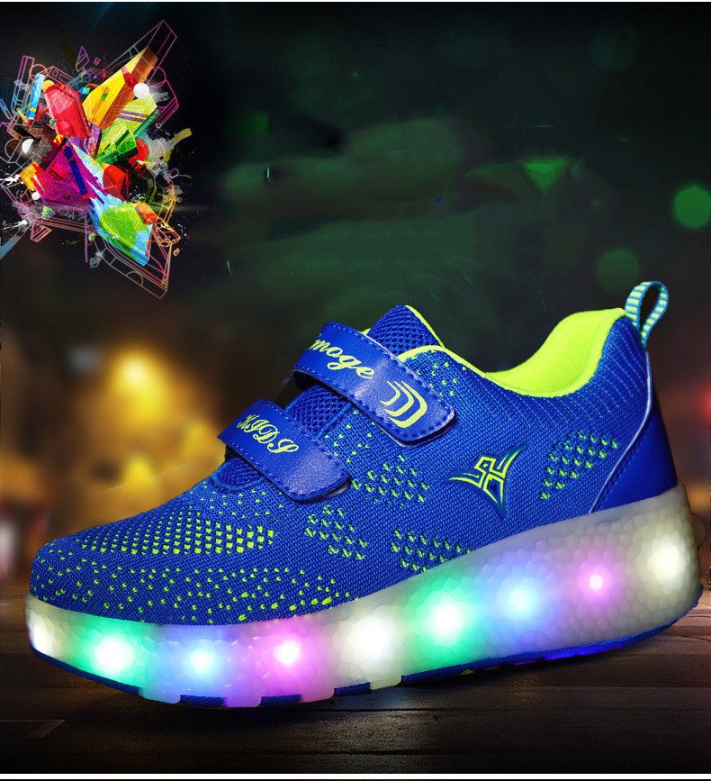 Rechargeable LED Roller Sneakers for Kids – Two - Wheel Shoes - CasualFlowshop