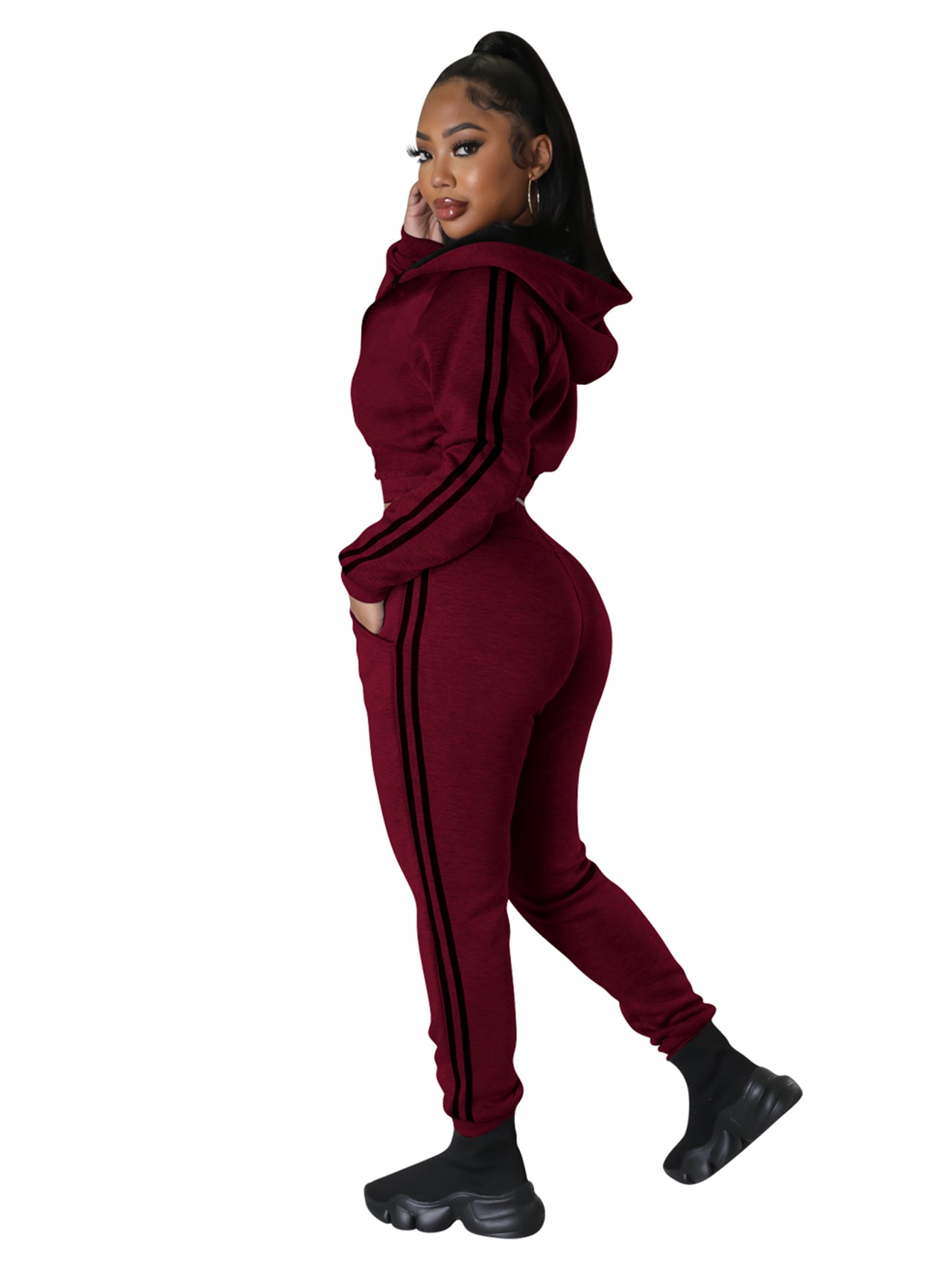 a woman with a Trim Jogger Pants Outfits - casualflowshop