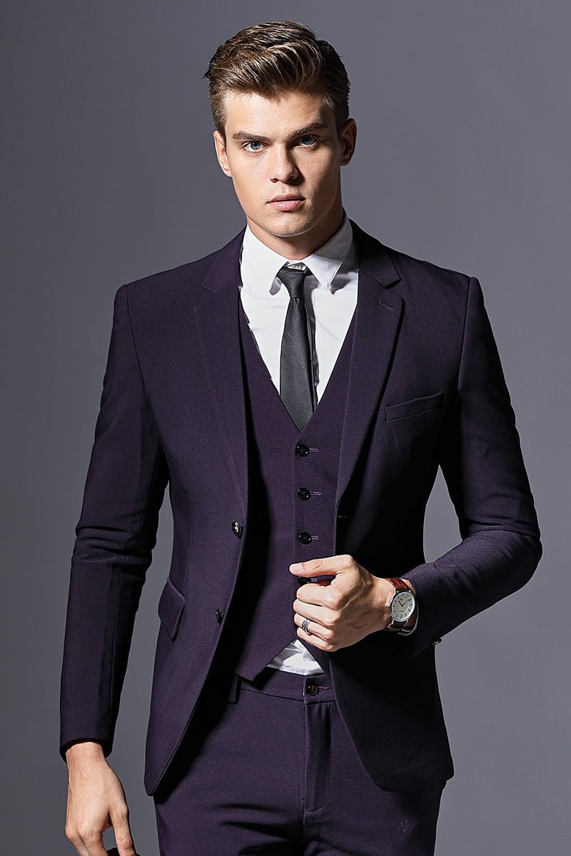 Classic Men's Wedding Suit - Premium Formal Black Tuxedo for Grooms & Special Occasions - CasualFlowshop