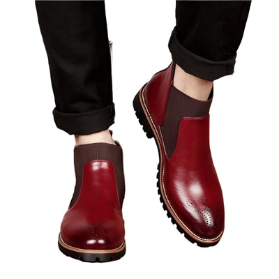 Men's Brock Leather Boots: Durable Vintage Martin Boots Offering Style and Comfort