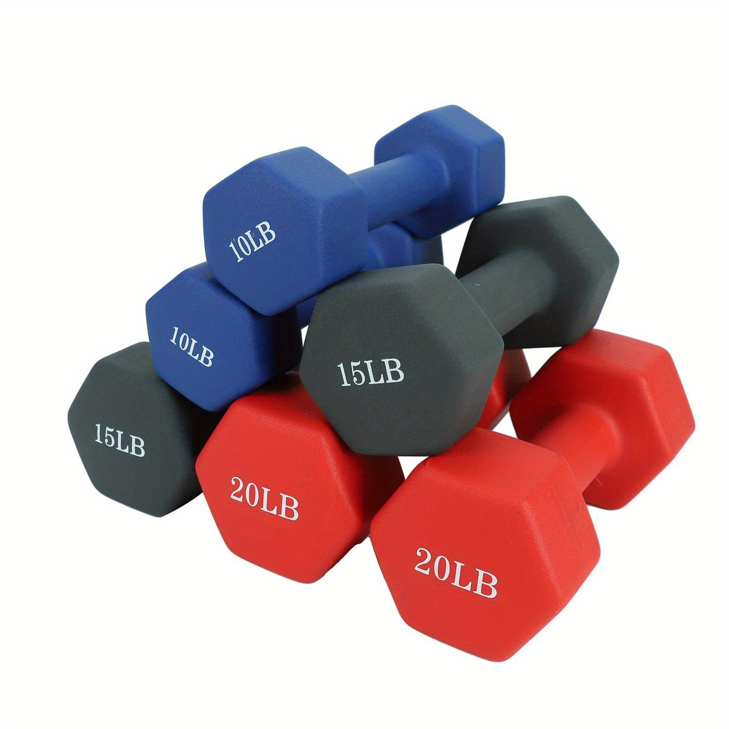 2Pcs Neoprene Coated Hex Dumbbells - Casualflowshop