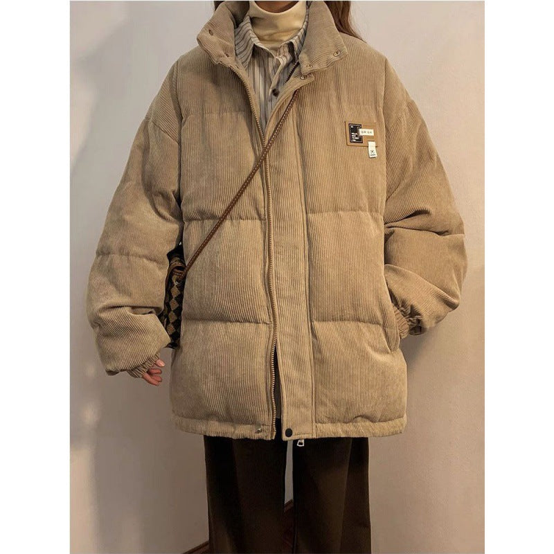 Corduroy Cotton-padded Coat For Men And Women Winter Thickened French Coat - CasualFlowshop