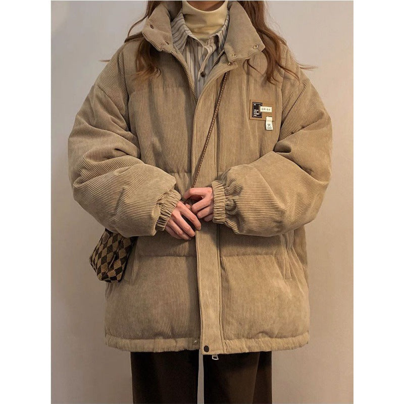 Corduroy Cotton-padded Coat For Men And Women Winter Thickened French Coat - CasualFlowshop