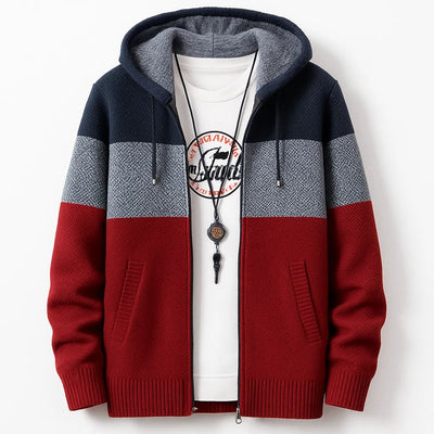 Cárdigan de punto con capucha para hombre: comodidad y estilo para cualquier ocasión.
