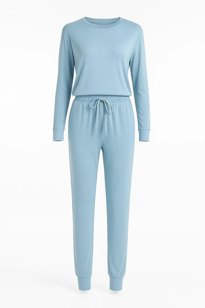 Women's 2-Piece Cotton-Linen Set – Casual Top & Trousers