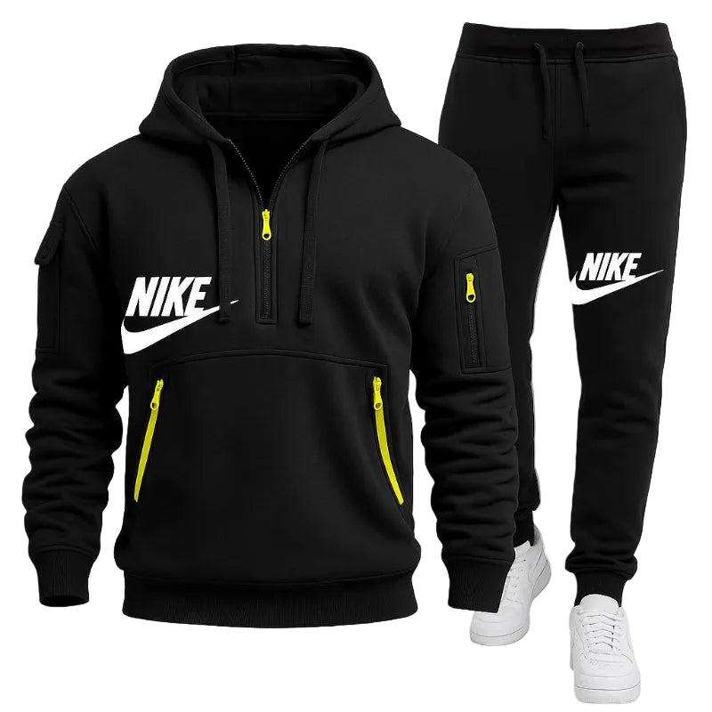 Men's Casual Jogger Sportswear Set – Multi-Pocket Hoodie & Sweatpants - CasualFlowshop