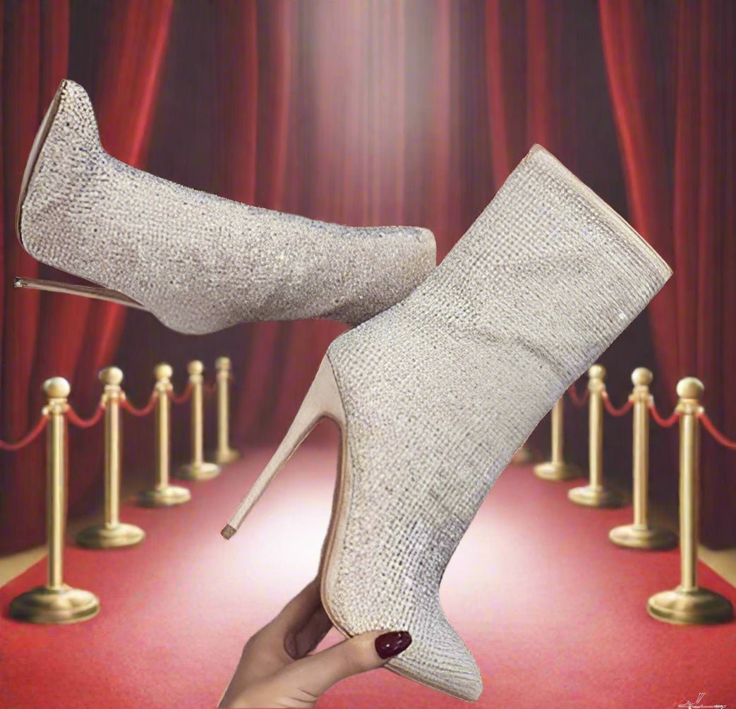 Women's elegant crystal high heel shoes – sparkly party heels for weddings and events