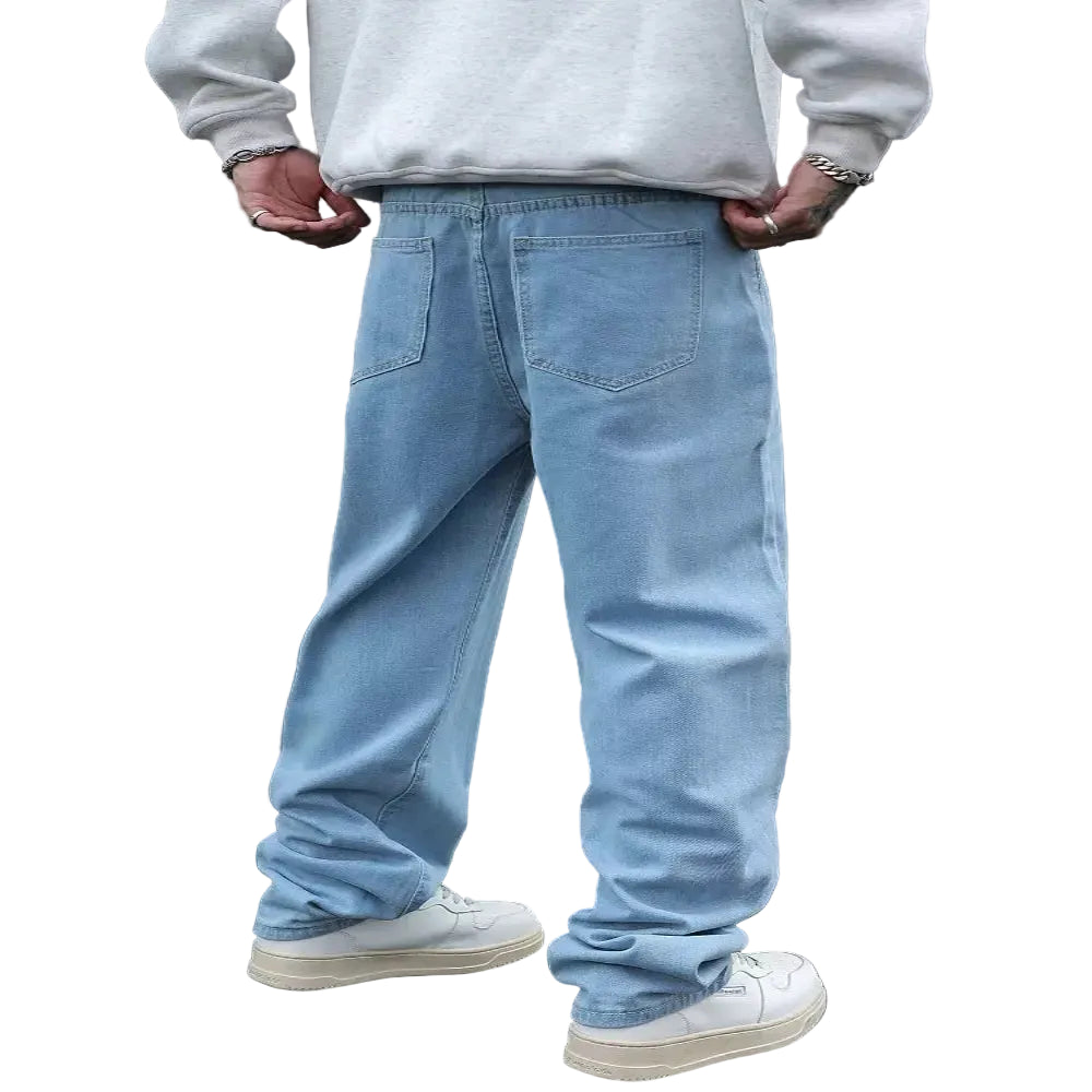 Men's jean pants light blue – casual streetwear outfit detail