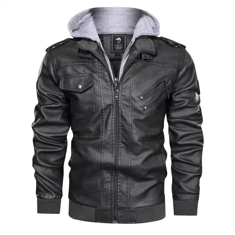 Maplesteed motorcycle leather jacket in Gray – front view CE-approved riding gear