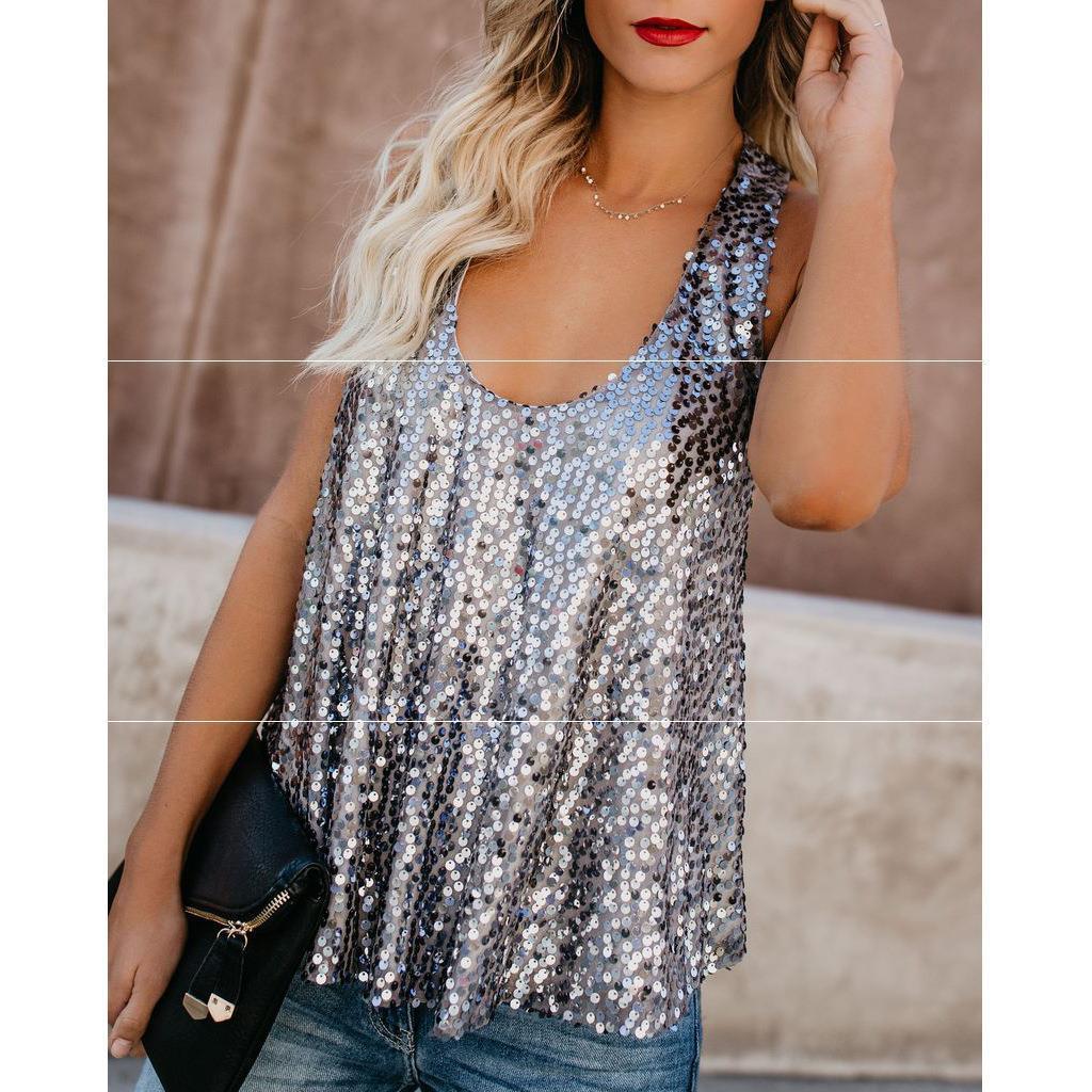 Women's Sequined Camisole Vest - CasualFlowshop