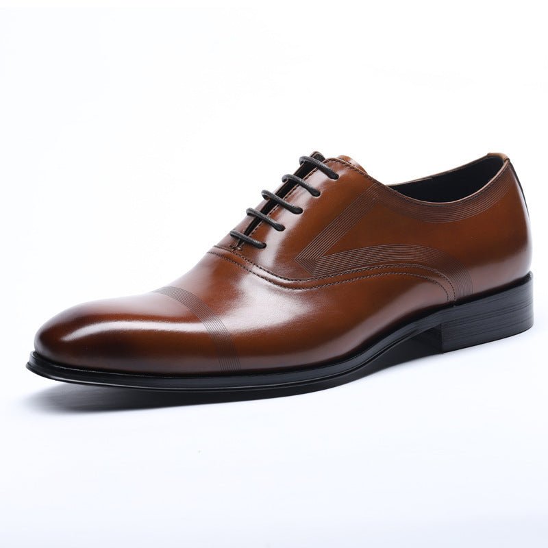 Men’s British Business Formal Leather Shoes – Classic Oxford Design for Work & Events - CasualFlowshop