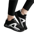 Women's Korean-style flat shoes with color-matching details and sponge cake sole – available in black and pink