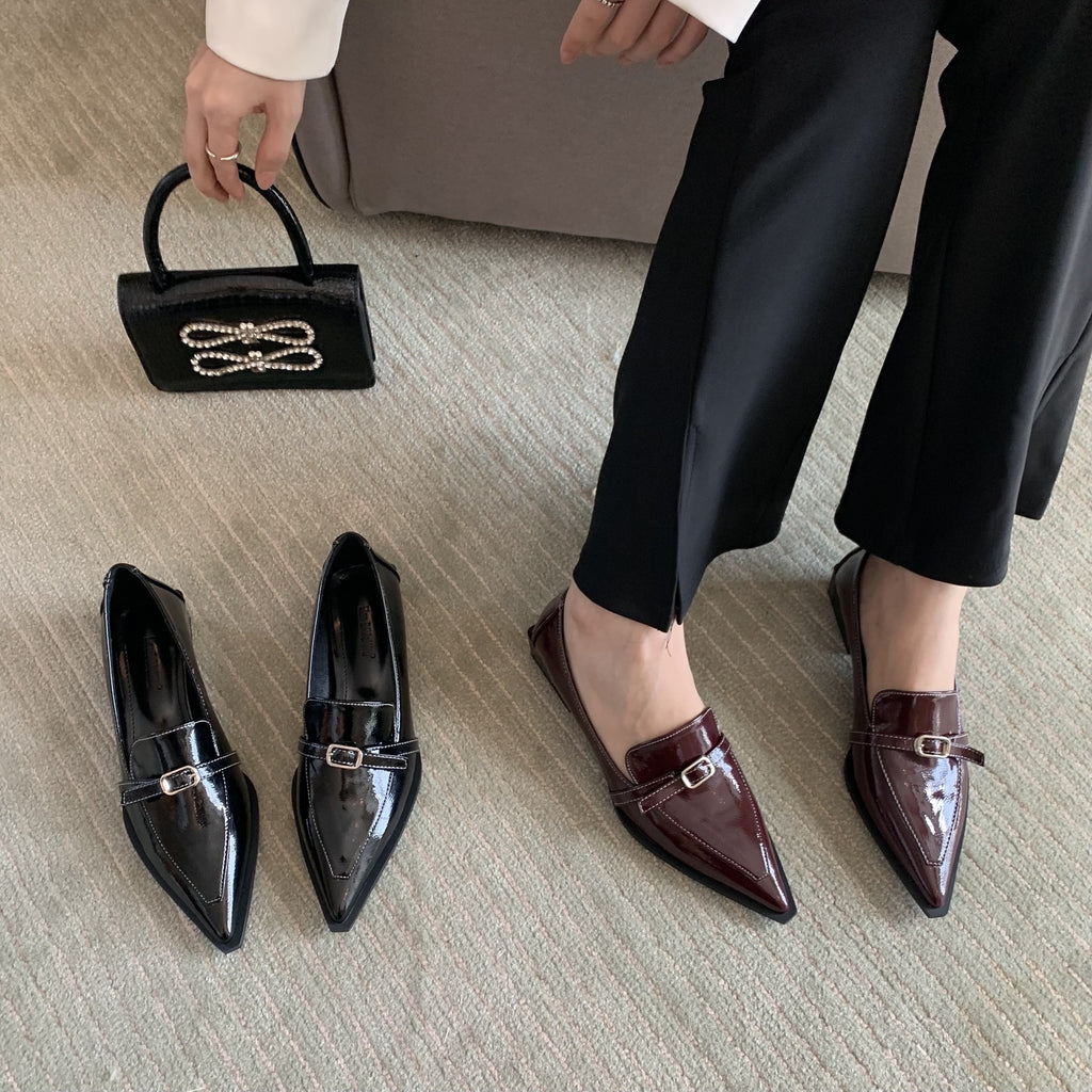 Chunky Heel Pointed Shoes - Stylish Comfort for Every Step - CasualFlowshop