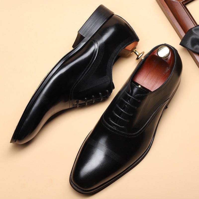Men’s British Business Formal Leather Shoes – Classic Oxford Design for Work & Events - CasualFlowshop
