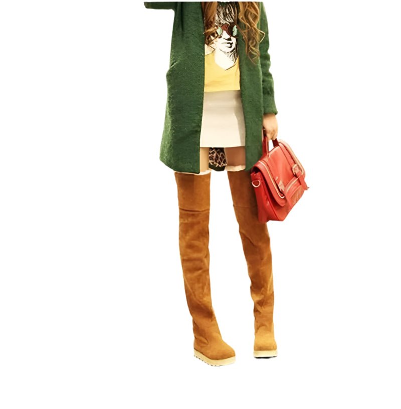 Elegant Black Over - the - Knee Women's Boots – Chic & Comfortable Style - CasualFlowshop