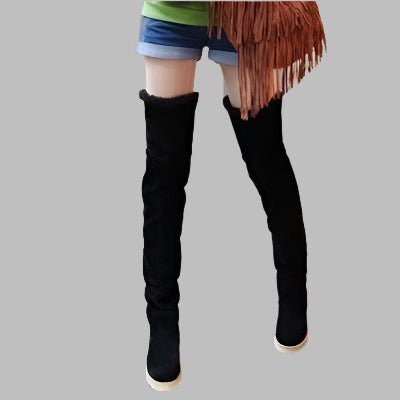 Elegant Black Over - the - Knee Women's Boots – Chic & Comfortable Style - CasualFlowshop
