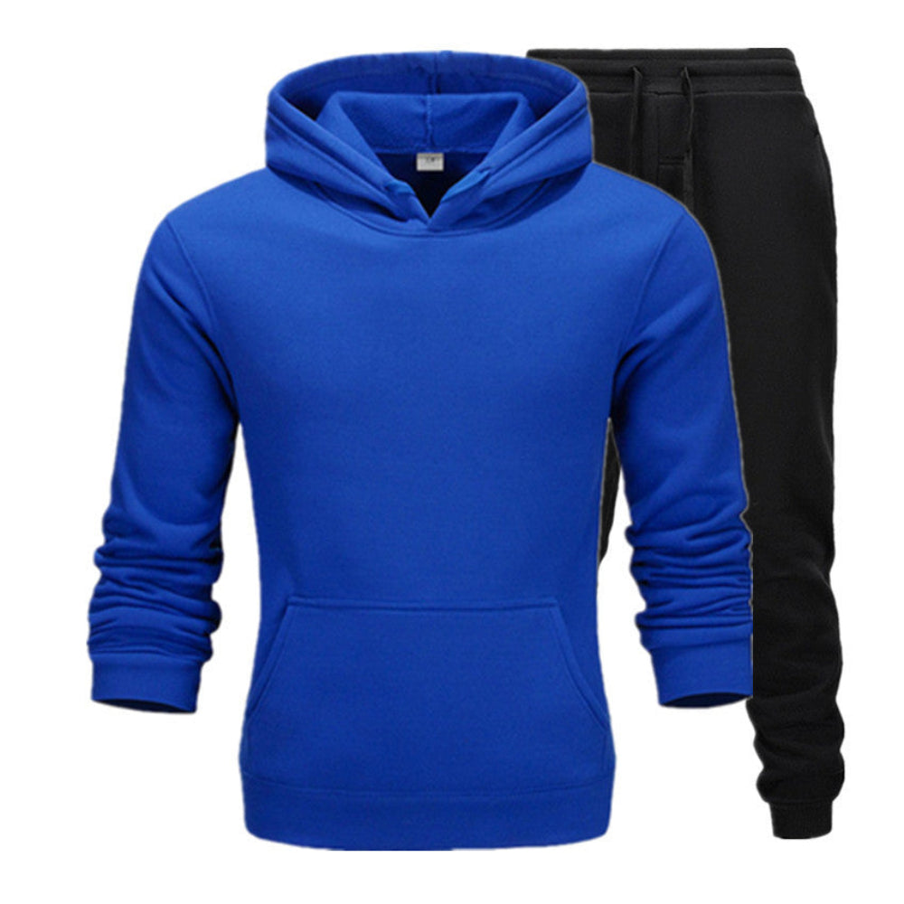 Men's Premium Streetwear Tracksuit Set Blue Black -  At Casualflowshop