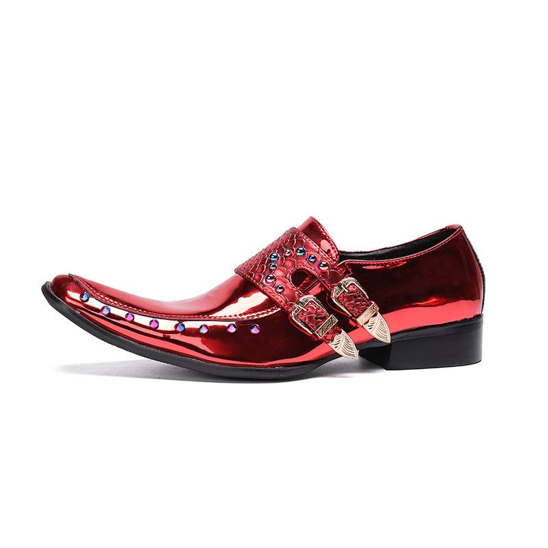 Men’s Wine Red Patent Leather Shoes – Statement Style