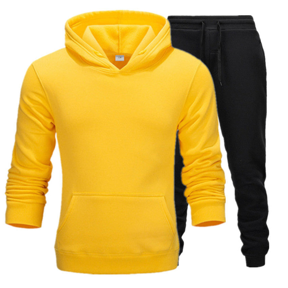 Men's Premium Streetwear Tracksuit Set Yellow Black -  At Casualflowshop