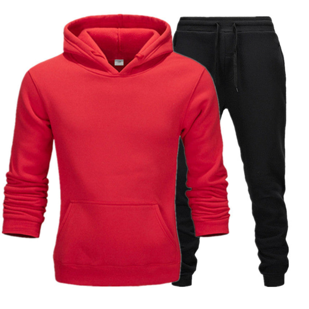 Men's Premium Streetwear Tracksuit Set Red Black -  At Casualflowshop