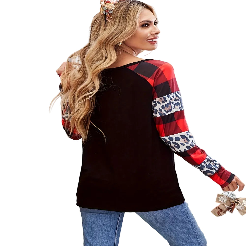  Plaid Long Sleeve T-shirt - at Casualflowshop
