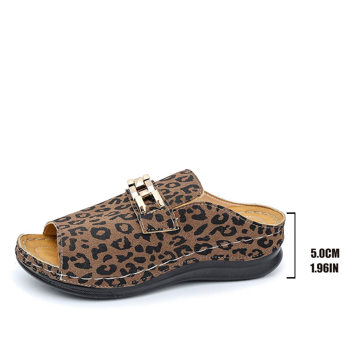Leopard Wedge Slippers – Beach Comfort - CasualFlowshop