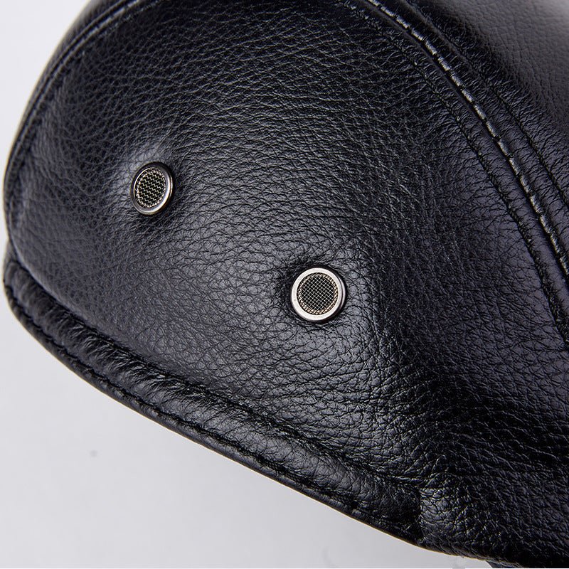 Men's Leather Beret Cap – Genuine First Layer Leather, Sizes L - 2XL - CasualFlowshop