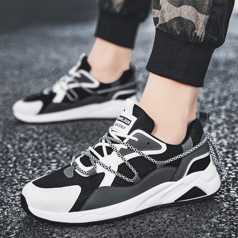 Unisex breathable mesh sneakers in white and black – lightweight summer shoes for men