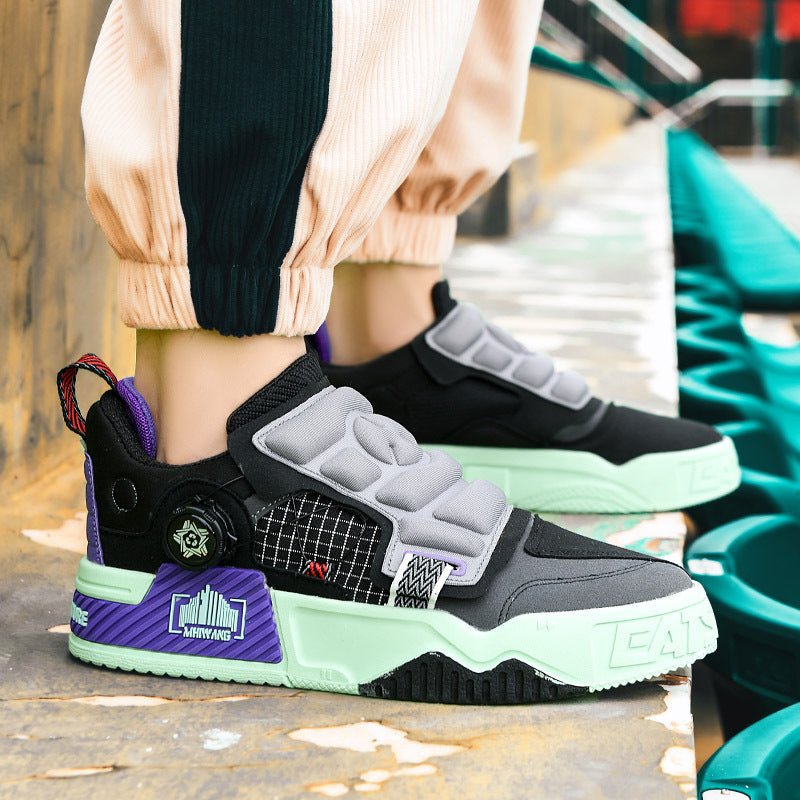 Men’s Platform Shoes – Futuristic Rotating Buckle Fashion Sneakers - CasualFlowshop