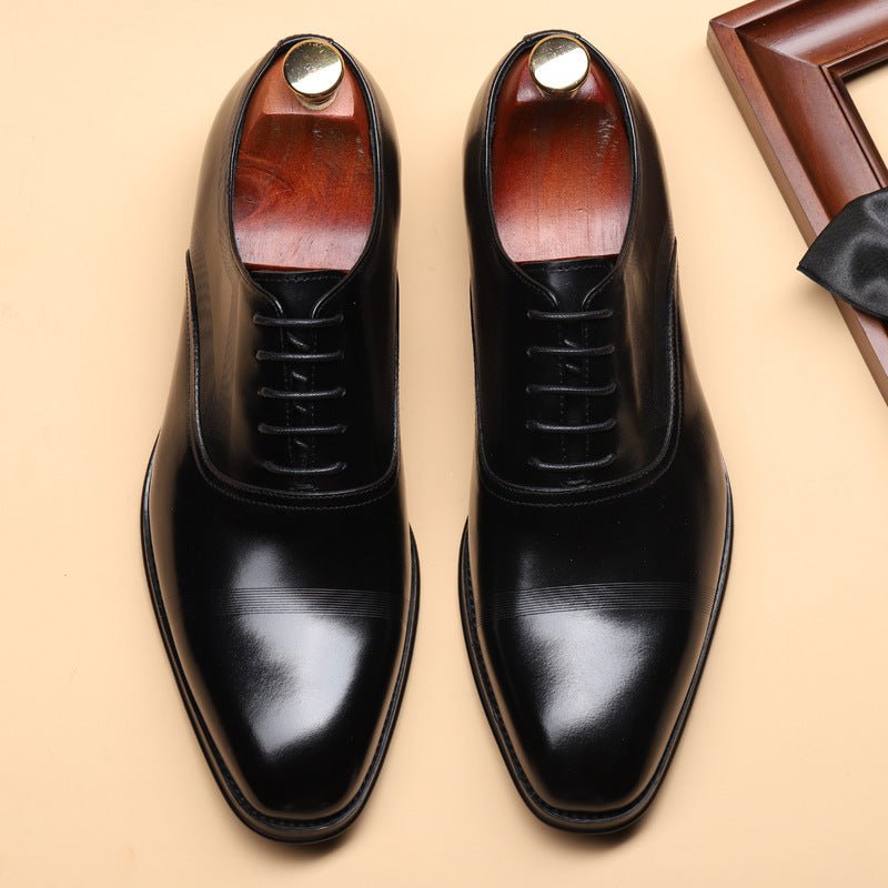Men’s British Business Formal Leather Shoes – Classic Oxford Design for Work & Events - CasualFlowshop